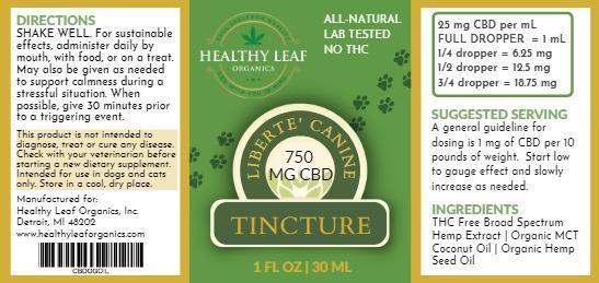 Liberte' Canine Tincture 750 mg. 30ML