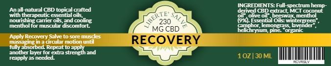 Liberte' Recovery Rub 230mg 30ML